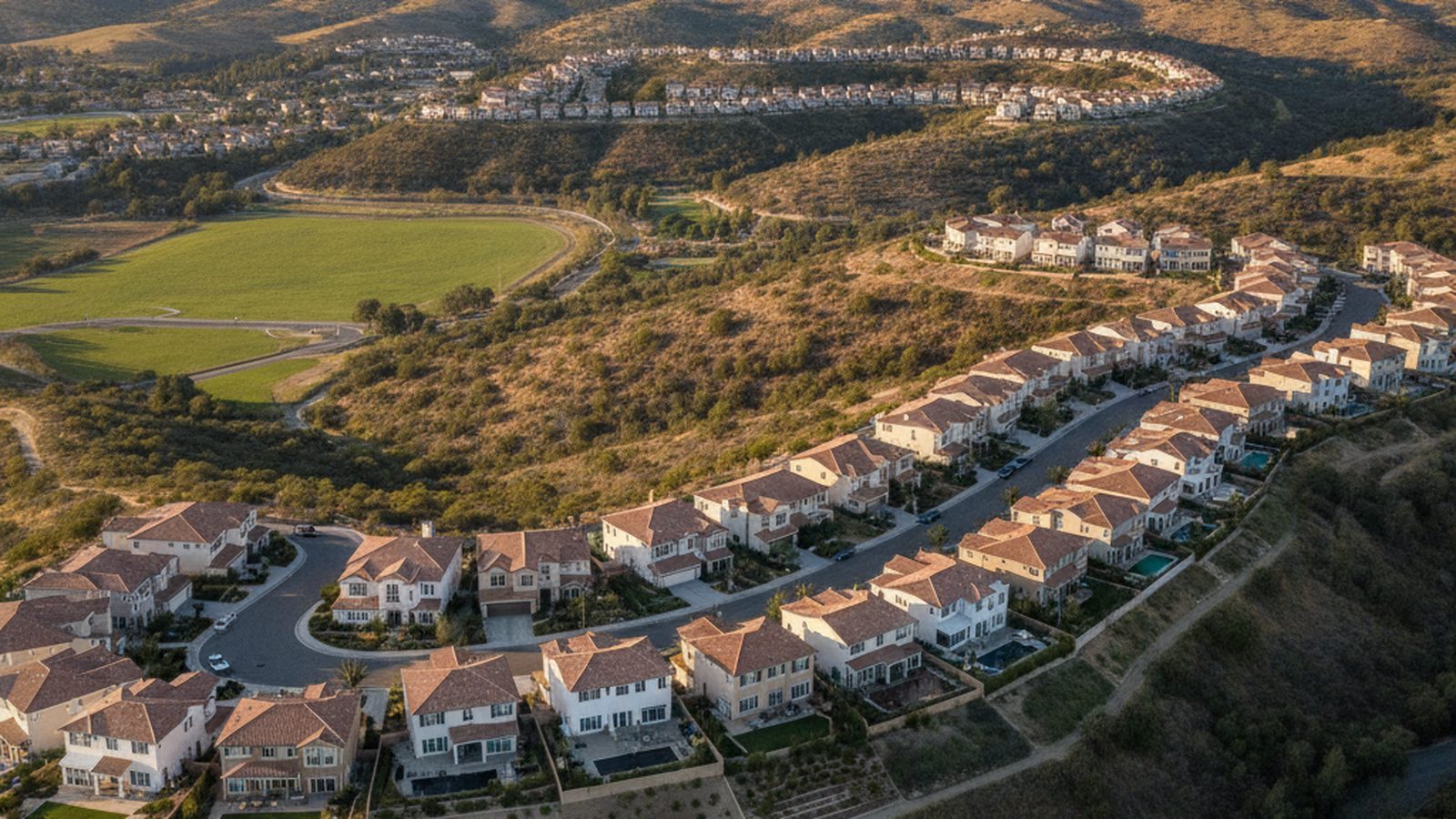 Hillside homes above the valley in San Marcos, San Diego County, California